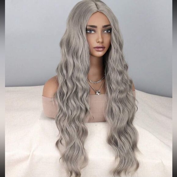 Other - Elegant Long Wavy Gray Wig NWOT